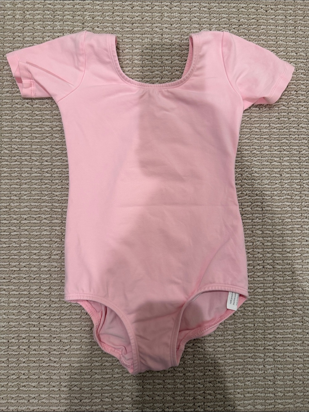 Kids Pink Short-Sleeve One-Piece Leotard